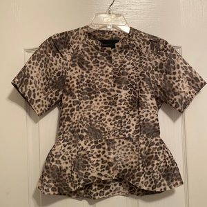 BCBG maxazria leopard peplum top